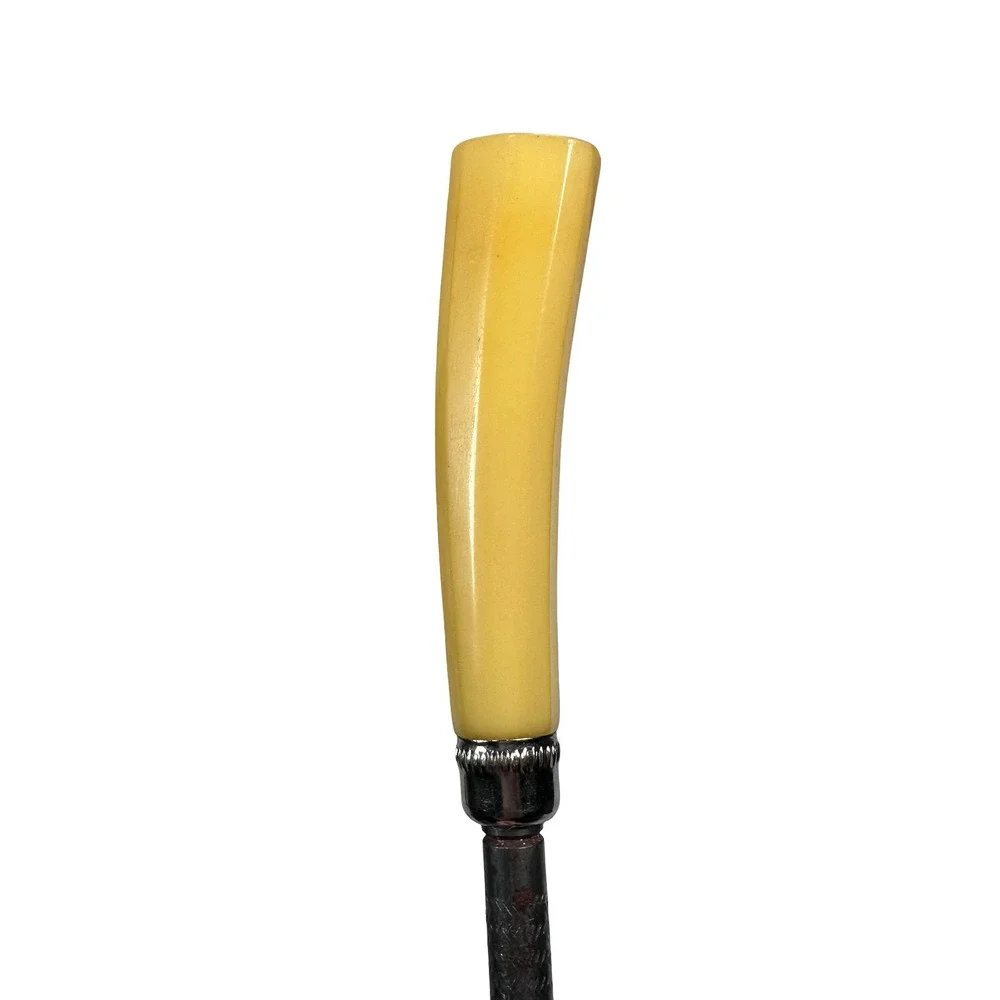 Vintage Stainless Steel Carving Fork and Sharpening Steel Set Yellow Handles